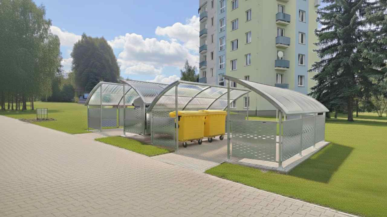 Přístřešeky pro kontejnery Modular sestava 4ks přístřešků pro 3 kontejnery